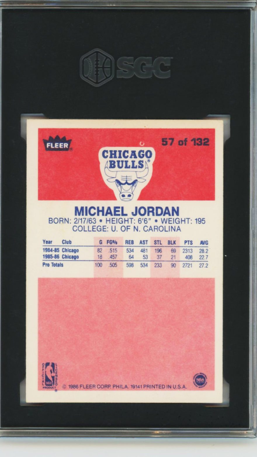 1986 Michael Jordan Fleer Rookie #57 SGC 7.5