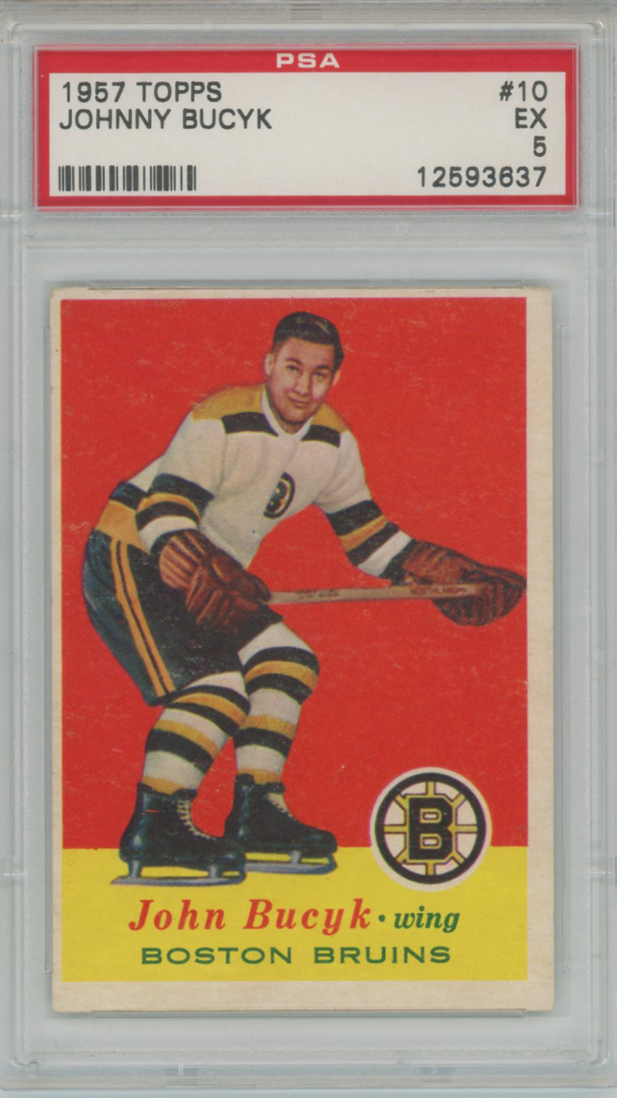 1957 Topps Johnny Bucyk Rookie #10 PSA 5