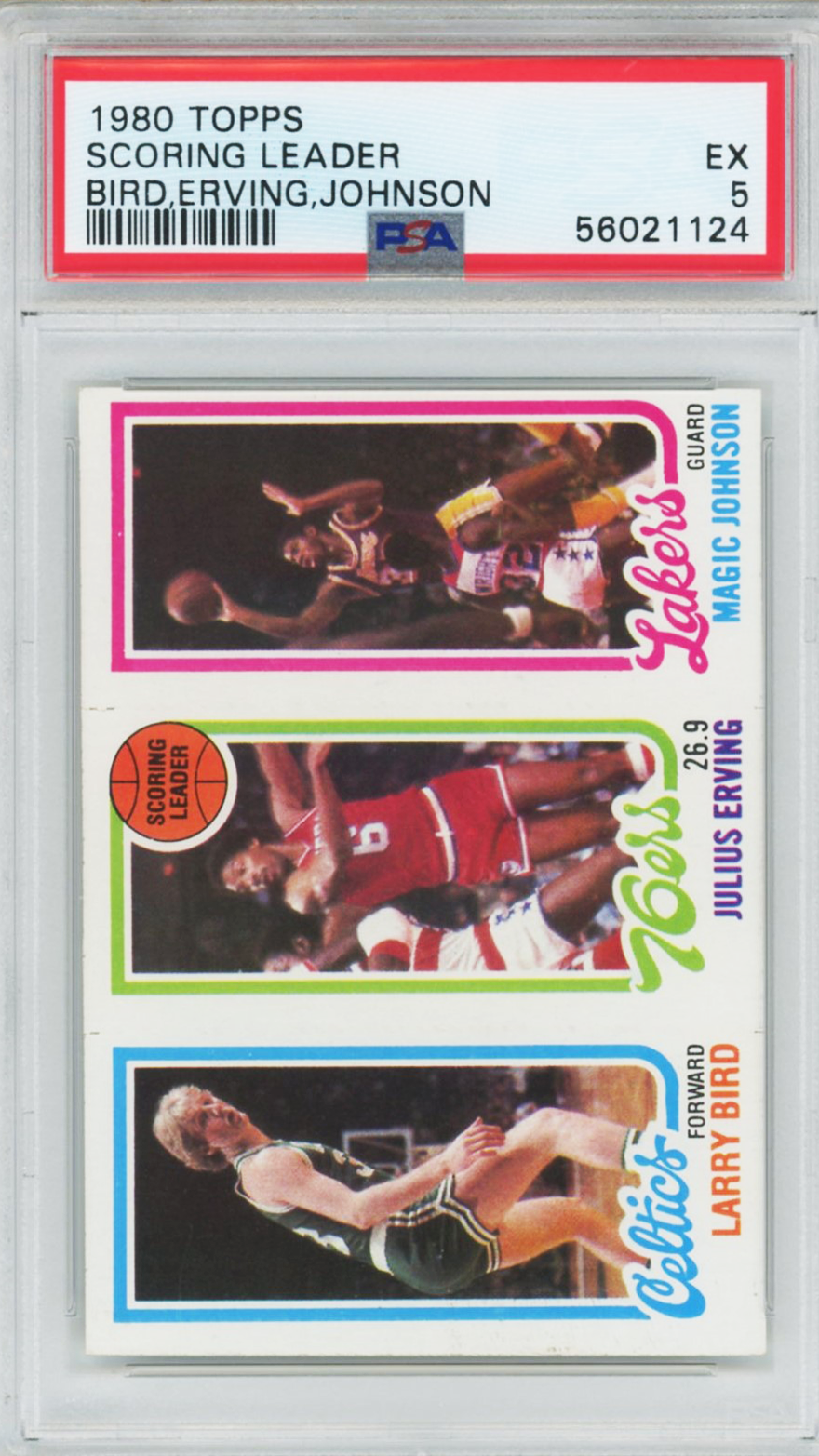 1980 Topps Larry Bird/Magic Johnson Rookie #34 PSA 5