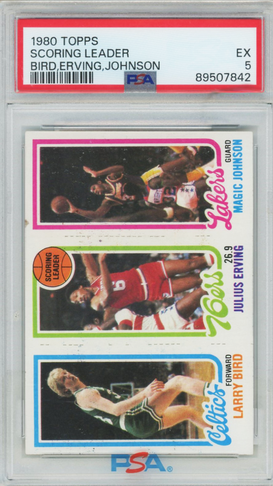 1980 Topps Larry Bird/Magic Johnson Rookie #34 PSA 5