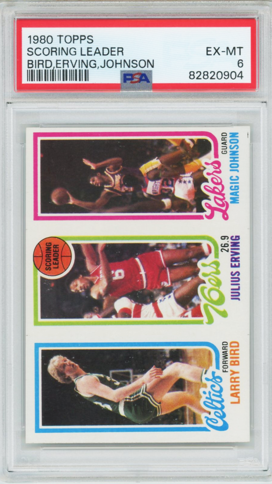 1980 Topps Larry Bird/Magic Johnson Rookie #34 PSA 6