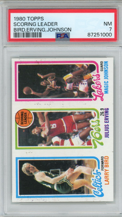 1980 Topps Larry Bird/Magic Johnson Rookie #34 PSA 7