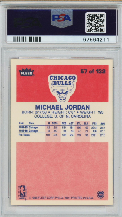 1986 Fleer Michael Jordan #57 PSA 6