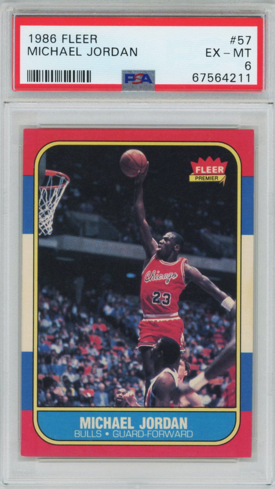 1986 Fleer Michael Jordan #57 PSA 6