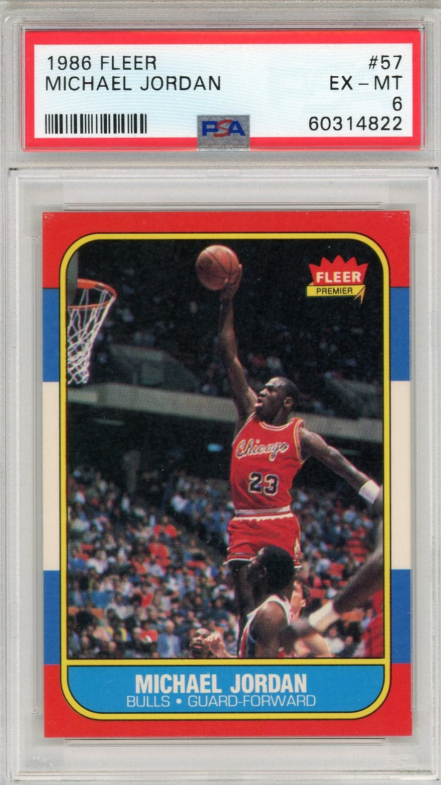 1986 Michael Jordan Fleer #57 PSA 6