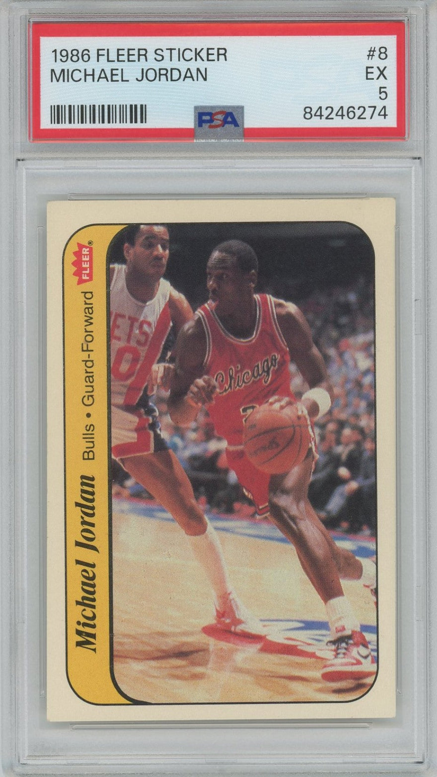 1986 Michael Jordan Fleer Sticker PSA 5