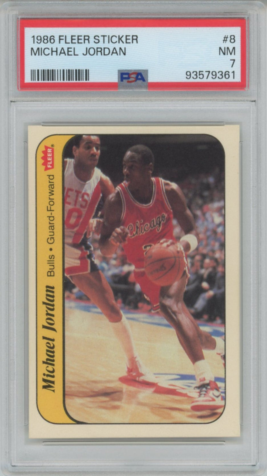 1986 Michael Jordan Fleer Sticker PSA 7