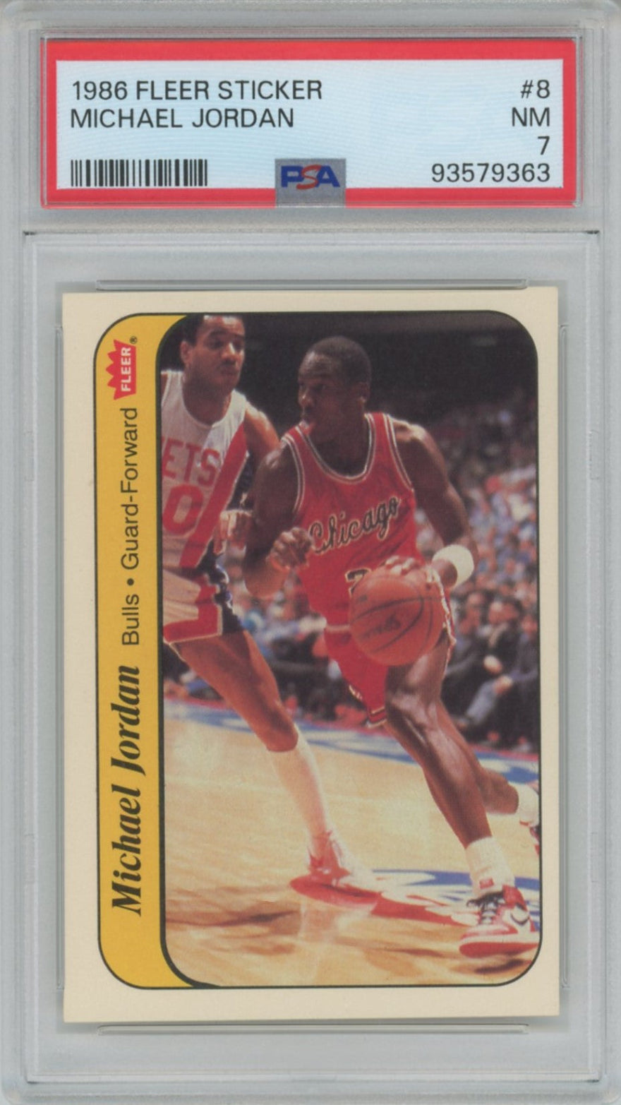 1986 Michael Jordan Fleer Sticker PSA 7