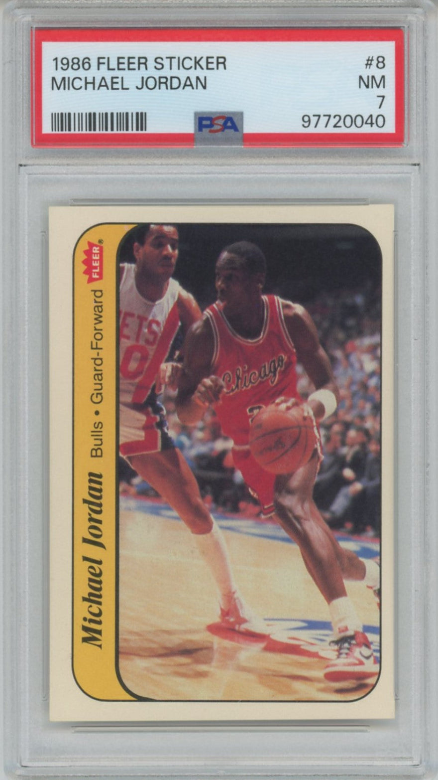 1986 Michael Jordan Fleer Sticker PSA 7