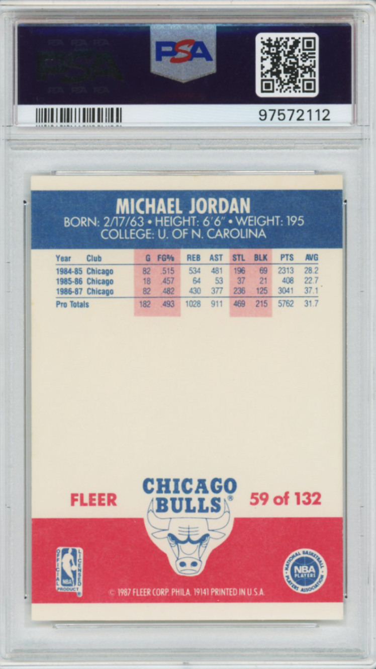 1987 Fleer Michael Jordan #59 PSA 7