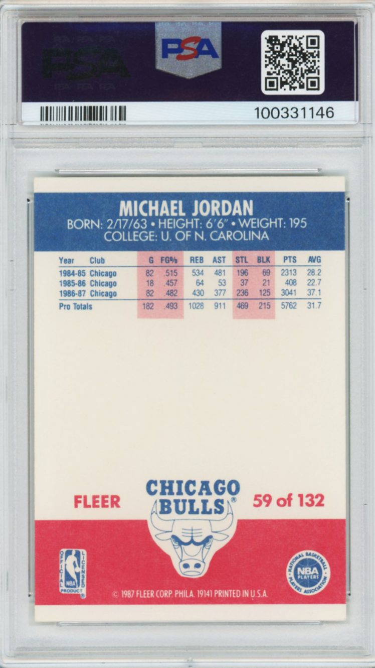 1987 Fleer Michael Jordan #59 PSA 8