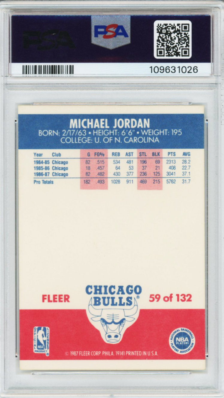 1987 Fleer Michael Jordan #59 PSA 8