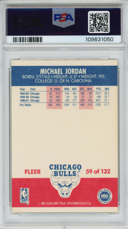 1987 Fleer Michael Jordan #59 PSA 8