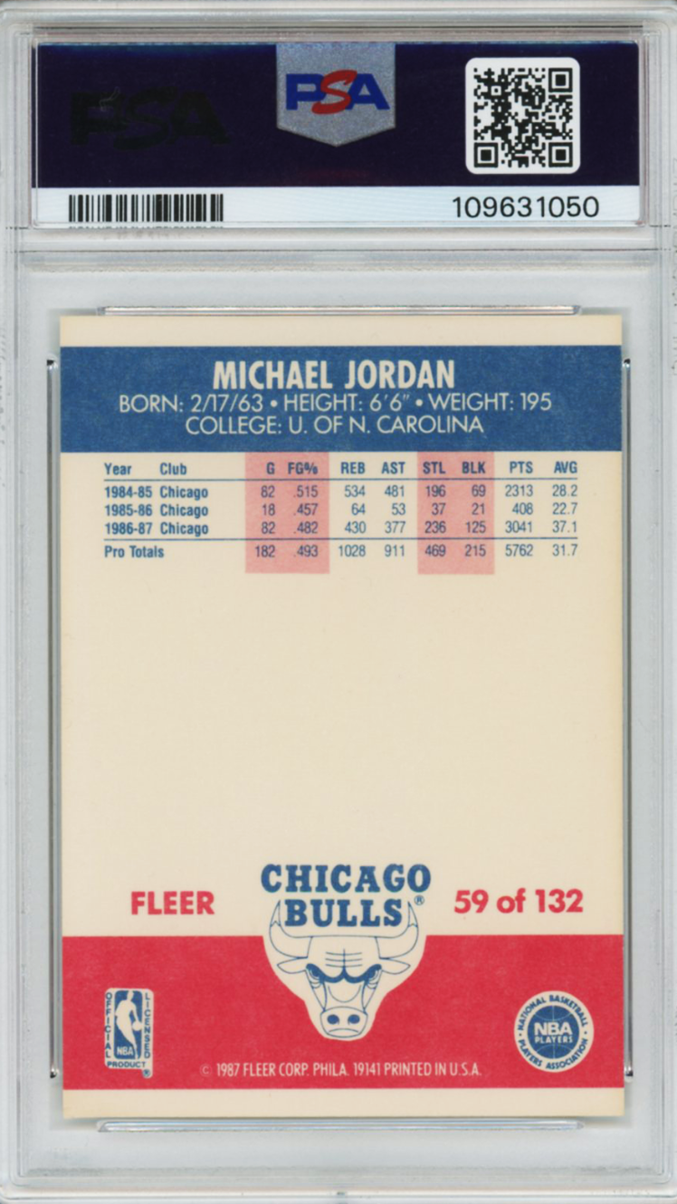 1987 Fleer Michael Jordan #59 PSA 8