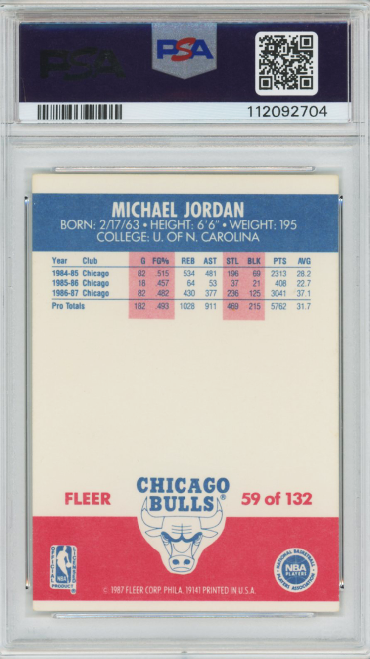 1987 Fleer Michael Jordan #59 PSA 8