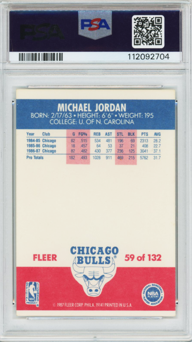 1987 Fleer Michael Jordan #59 PSA 8