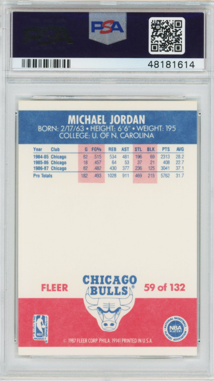 1987 Fleer Michael Jordan #59 PSA 8