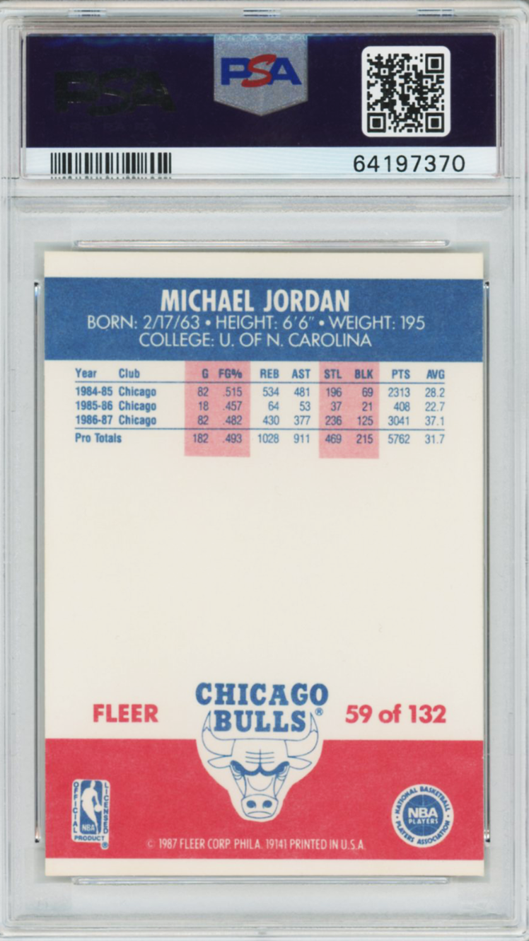 1987 Fleer Michael Jordan #59 PSA 8