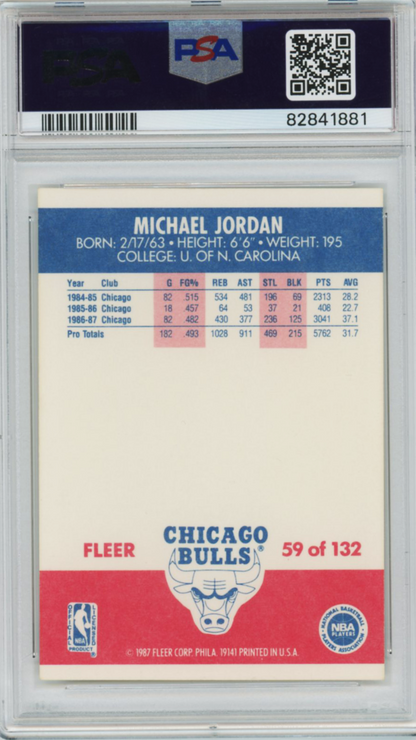 1987 Fleer Michael Jordan #59 PSA 8