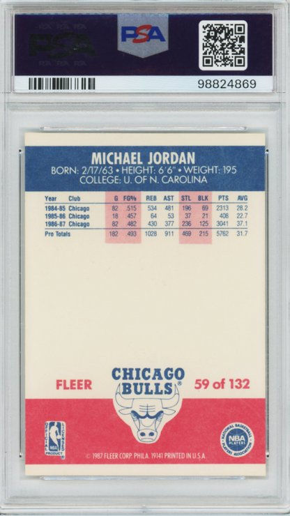 1987 Fleer Michael Jordan #59 PSA 8