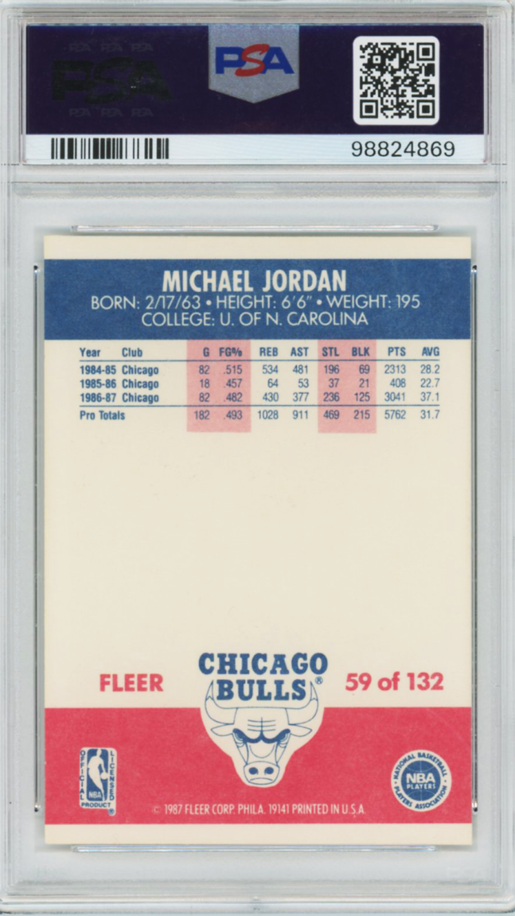 1987 Fleer Michael Jordan #59 PSA 8