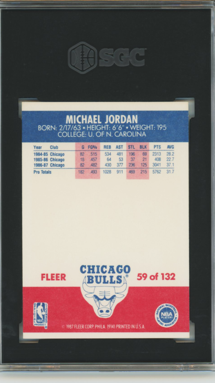 1987 Fleer Michael Jordan #59 SGC 7