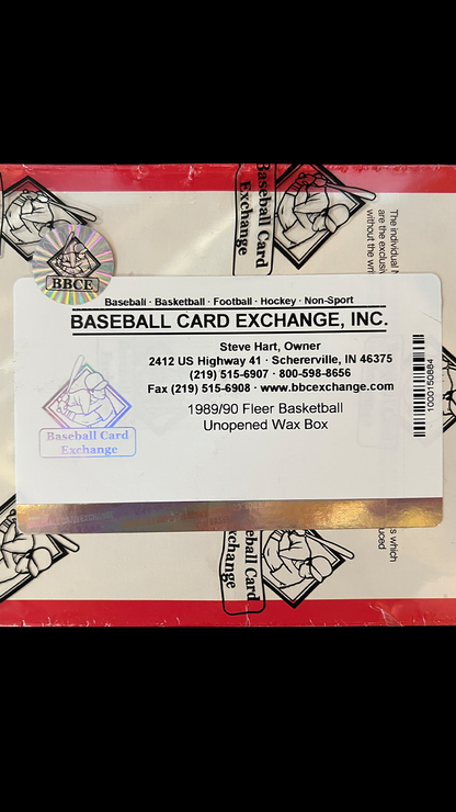 1989 Fleer Basketball Wax Box BBCE