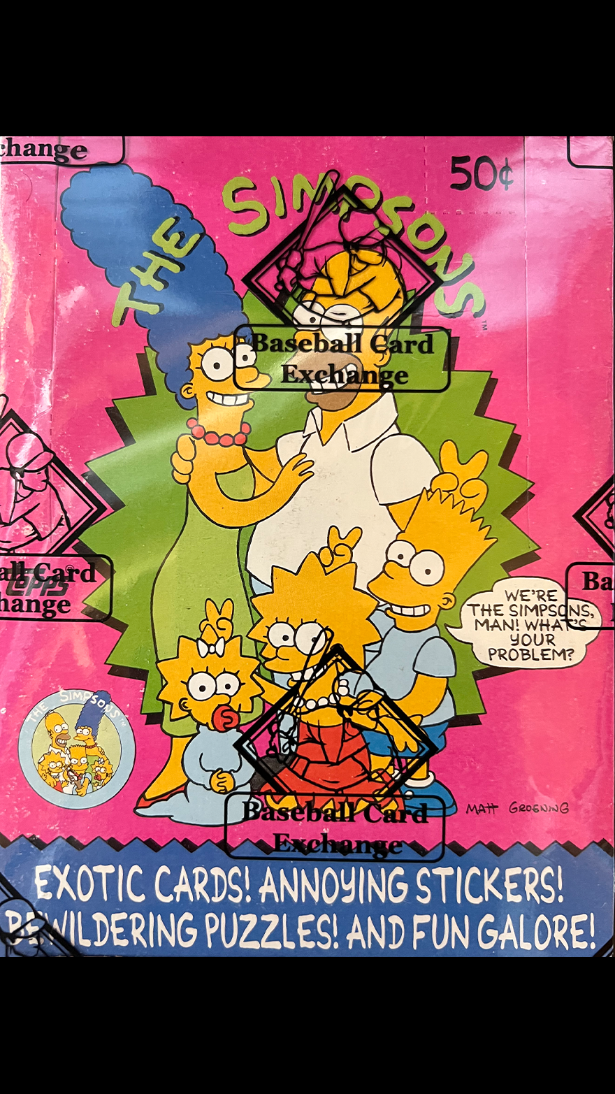 1990 Topps The Simpsons Wax Box w/ Poster BBCE