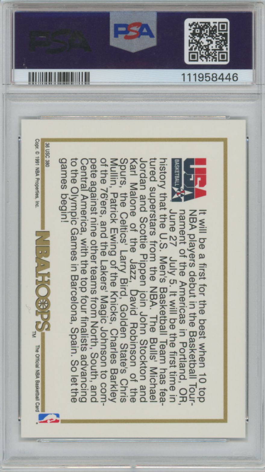 1991 Hoops Team USA PSA 10