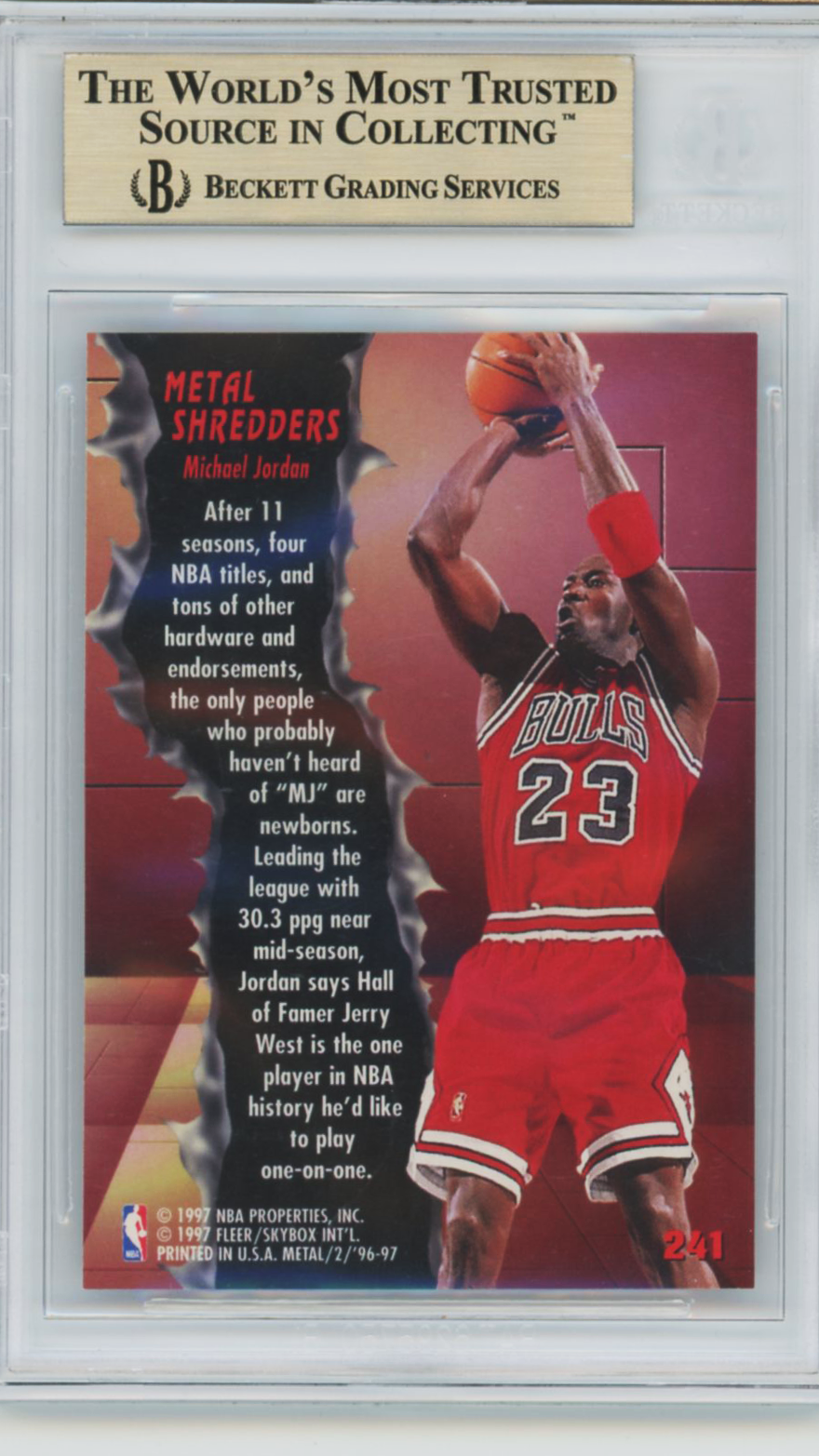 1996 Metal Shredders Michael Jordan #241 BGS 9.5