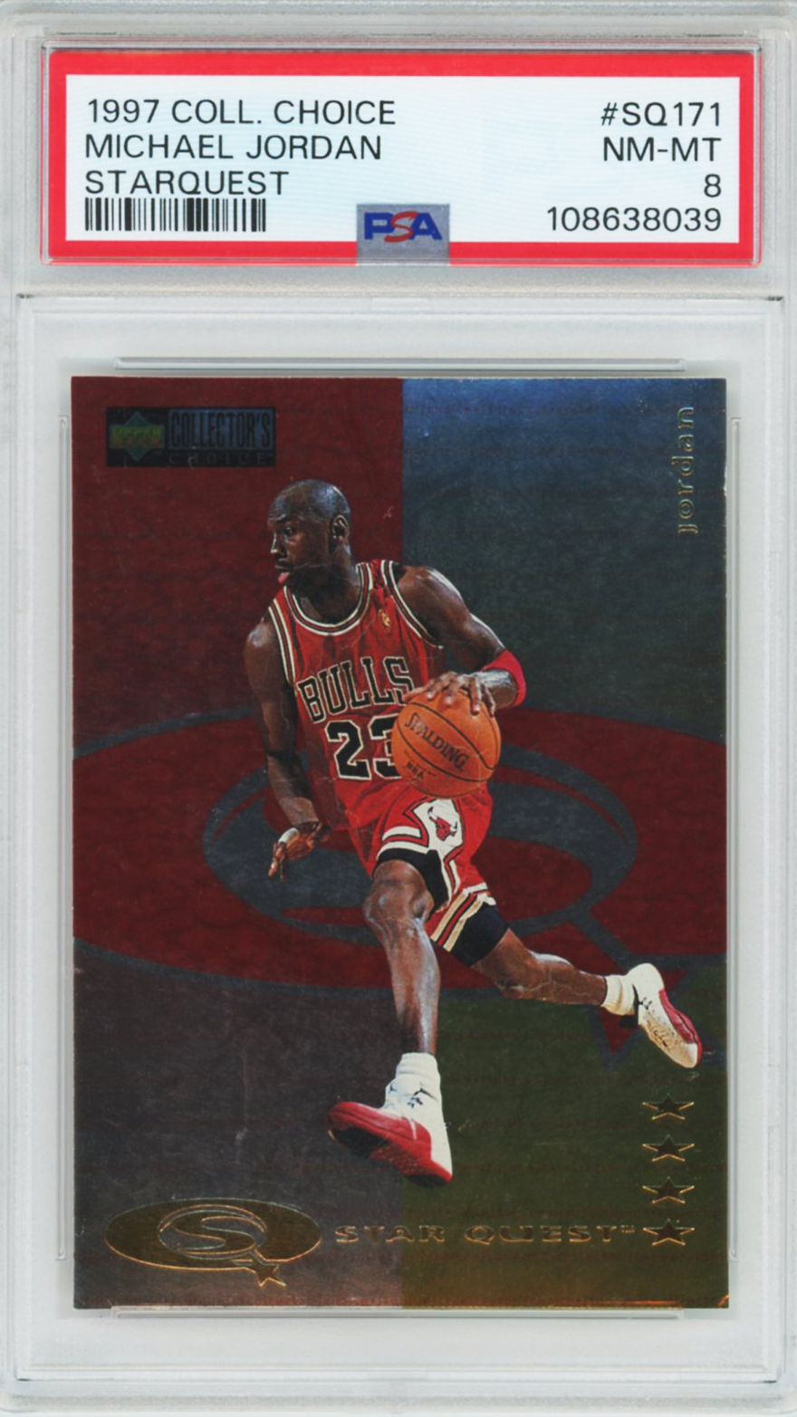 1997 Collector Choice Star Quest Michael Jordan #SQ171 PSA 8