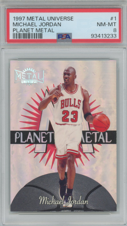 1997 Skybox Metal Universe Michael Jordan #1 PSA 8