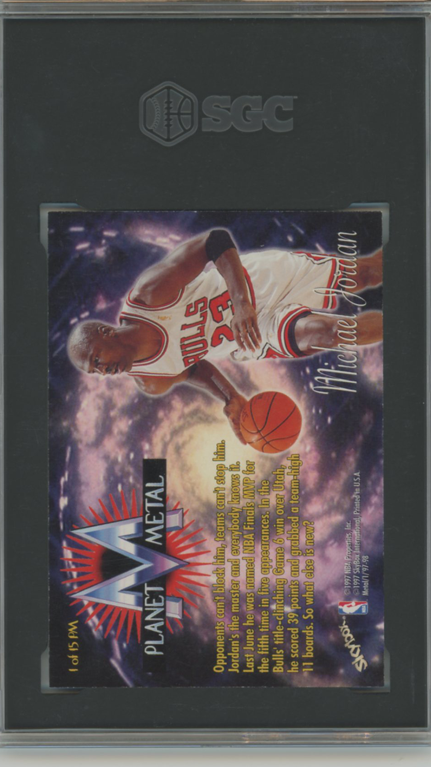 1997 Skybox Metal Universe Michael Jordan #1 SGC 8.5