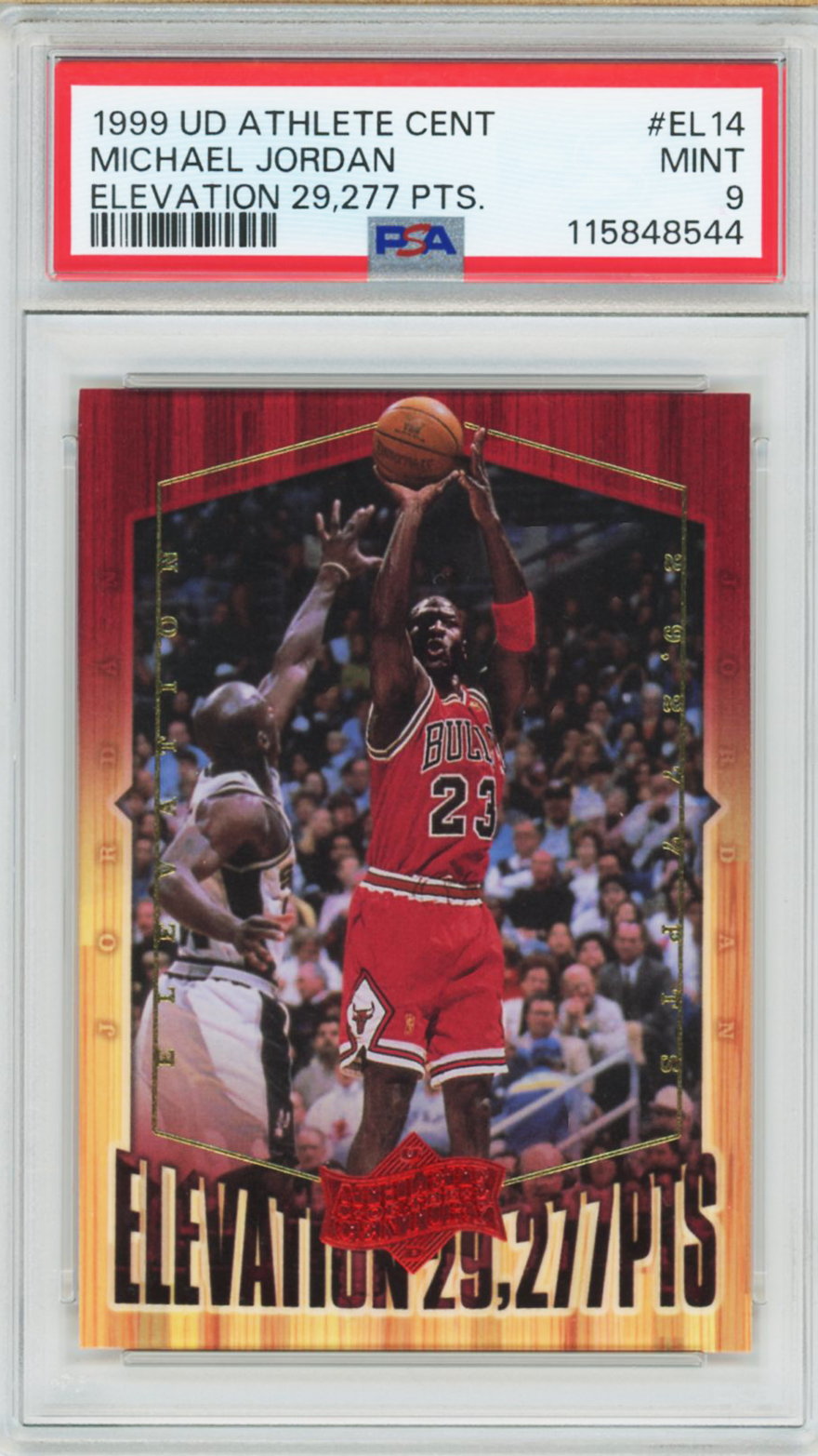 1999 Upper Deck Athlete Cent. Elevation 29,227 PTS. Michael Jordan #EL14 PSA 9