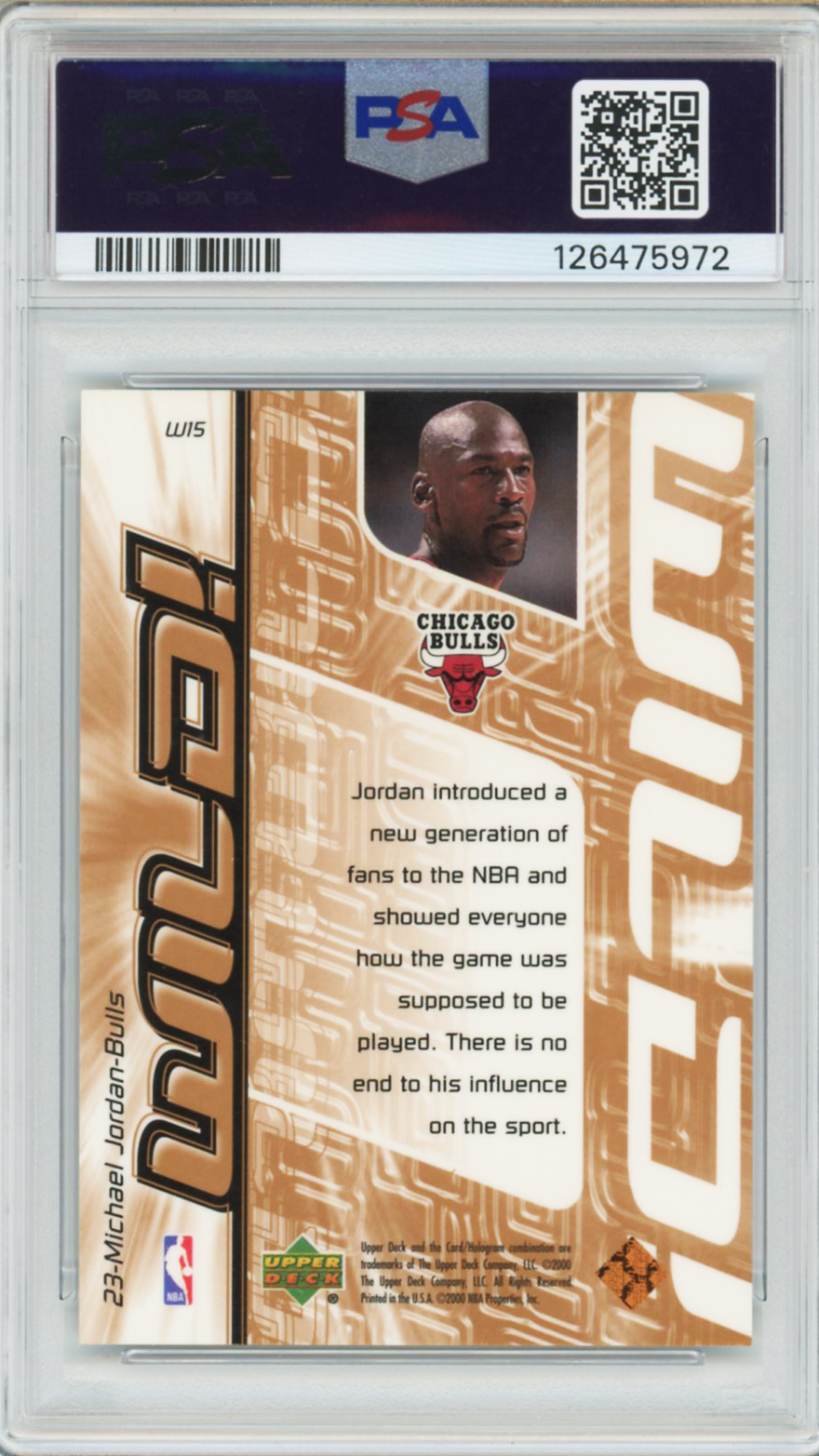 1999 Upper Deck Wild Michael Jordan #W15 PSA 8