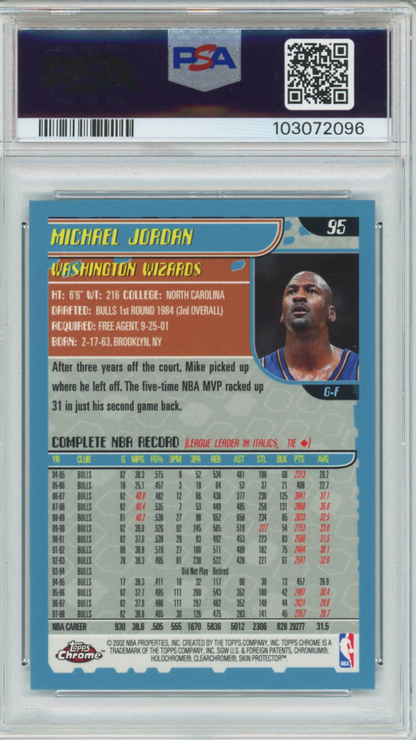 2001 Topps Chrome Michael Jordan #95 PSA 10