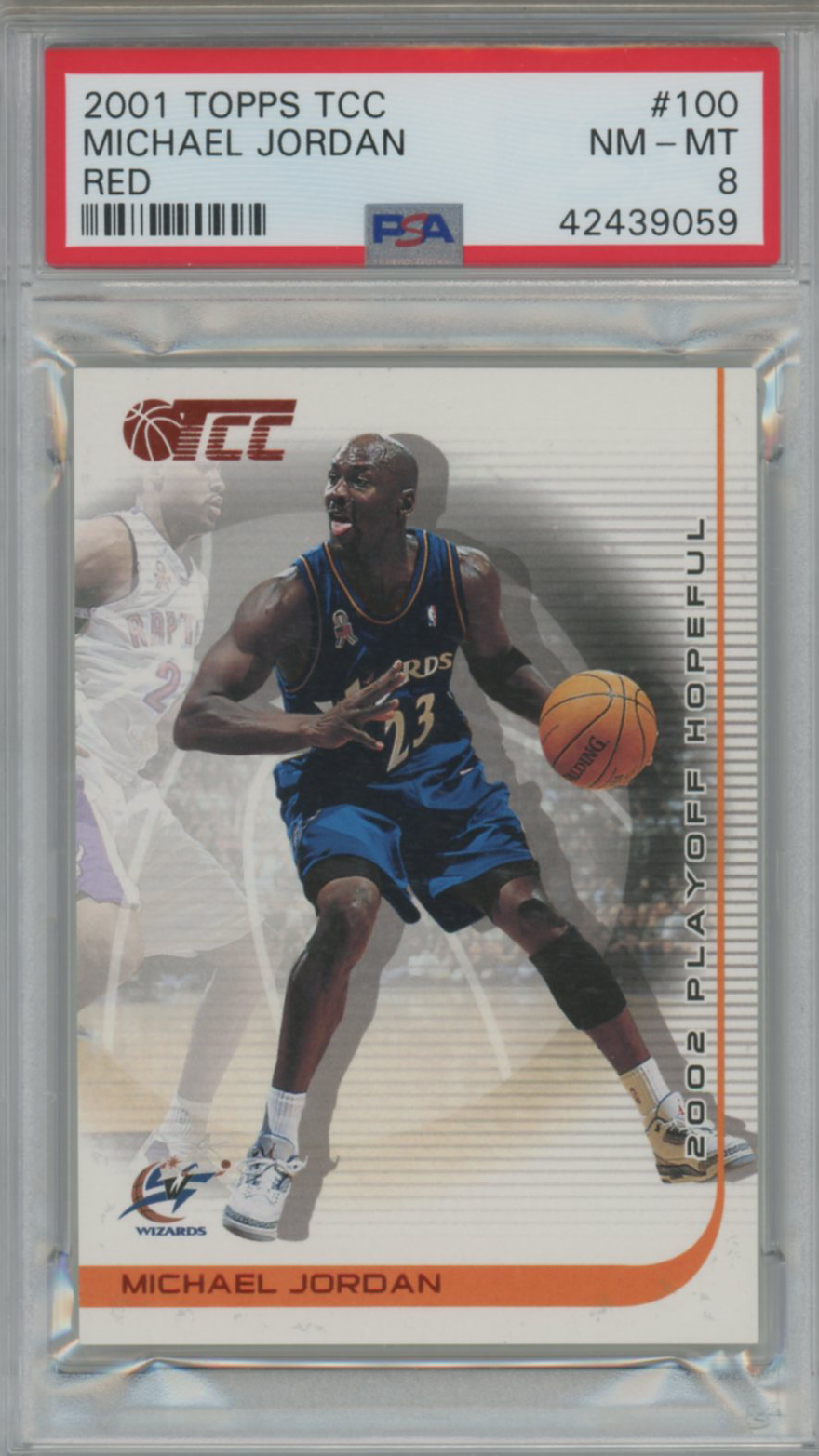 2001 Topps TCC Red Michael Jordan #100 PSA 8