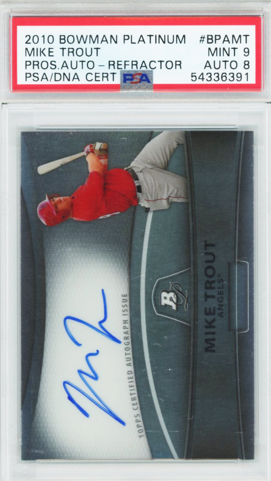 2010 Bowman Platinum Mike Trout Rookie Auto Refractor #BPAMT PSA 9