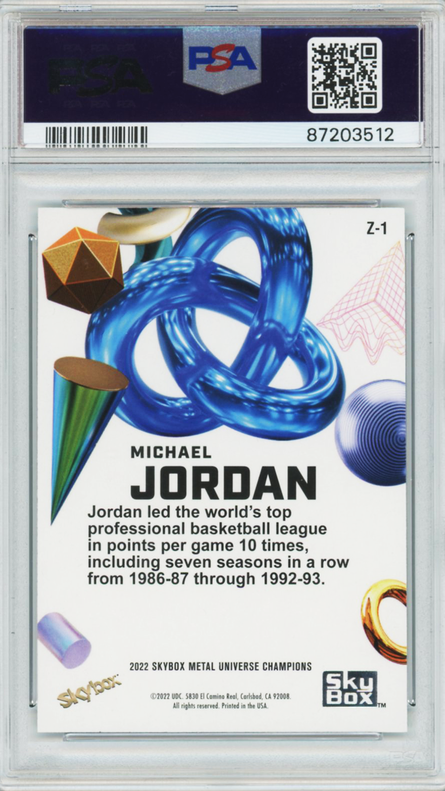 2002 Metal Universe Z-Force Michael Jordan #Z1 PSA 10