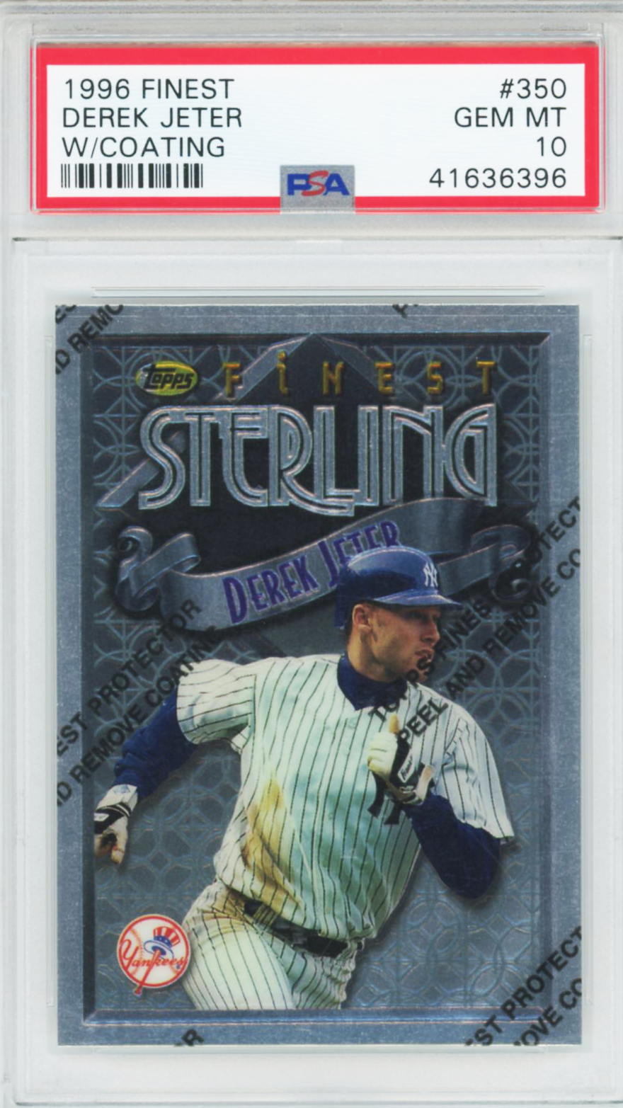 1996 Finest Derek Jeter W/Coating #350 PSA 10